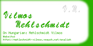 vilmos mehlschmidt business card